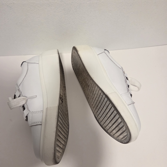 White Leather Sneakers with Laces By Bay Lane Sz 8 - Picture 9 of 16